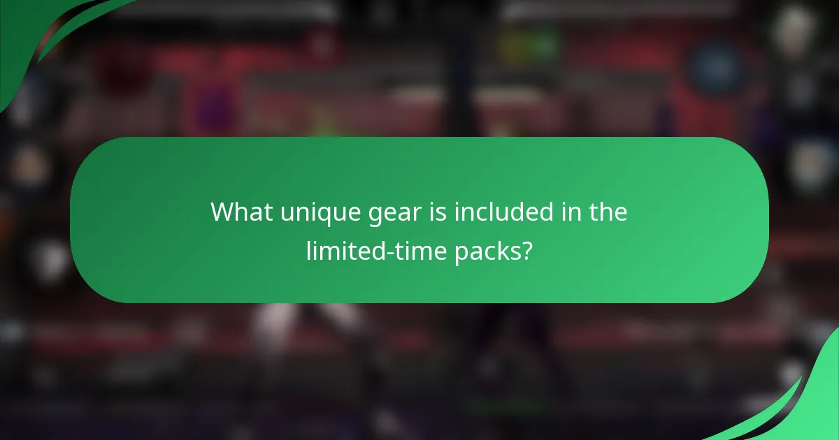 What unique gear is included in the limited-time packs?